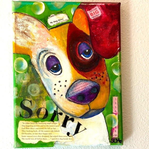 Uh Oh (ORIGINAL acrylic on canvas) - Picture 2 of 7